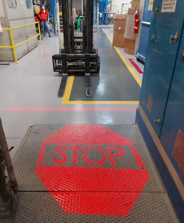 STOP rouge chariot élévateur